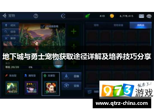 地下城与勇士宠物获取途径详解及培养技巧分享